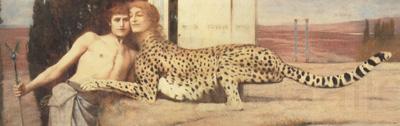 Fernand Khnopff Art,or The Sphinx.or The Caresses (mk19) Norge oil painting art